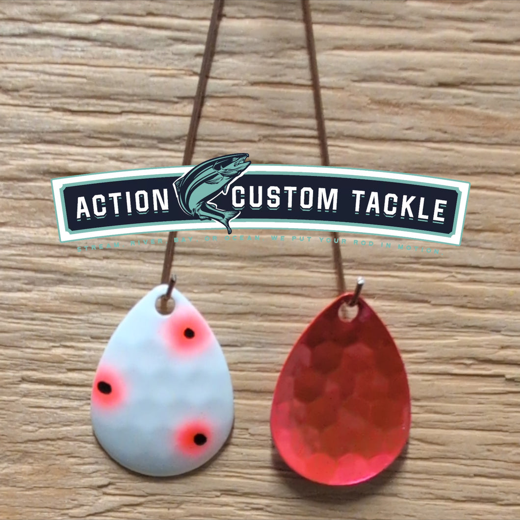 3.5 Colorado, Strawberry back, White with Red dots, black centers