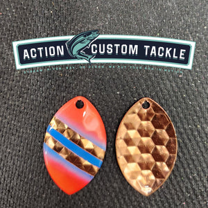 3.5 Cascade, Copper back, fire red tips, with stripes