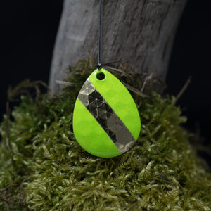 3.5 Colorado, brass back, Lime Chartreuse with brass stripe