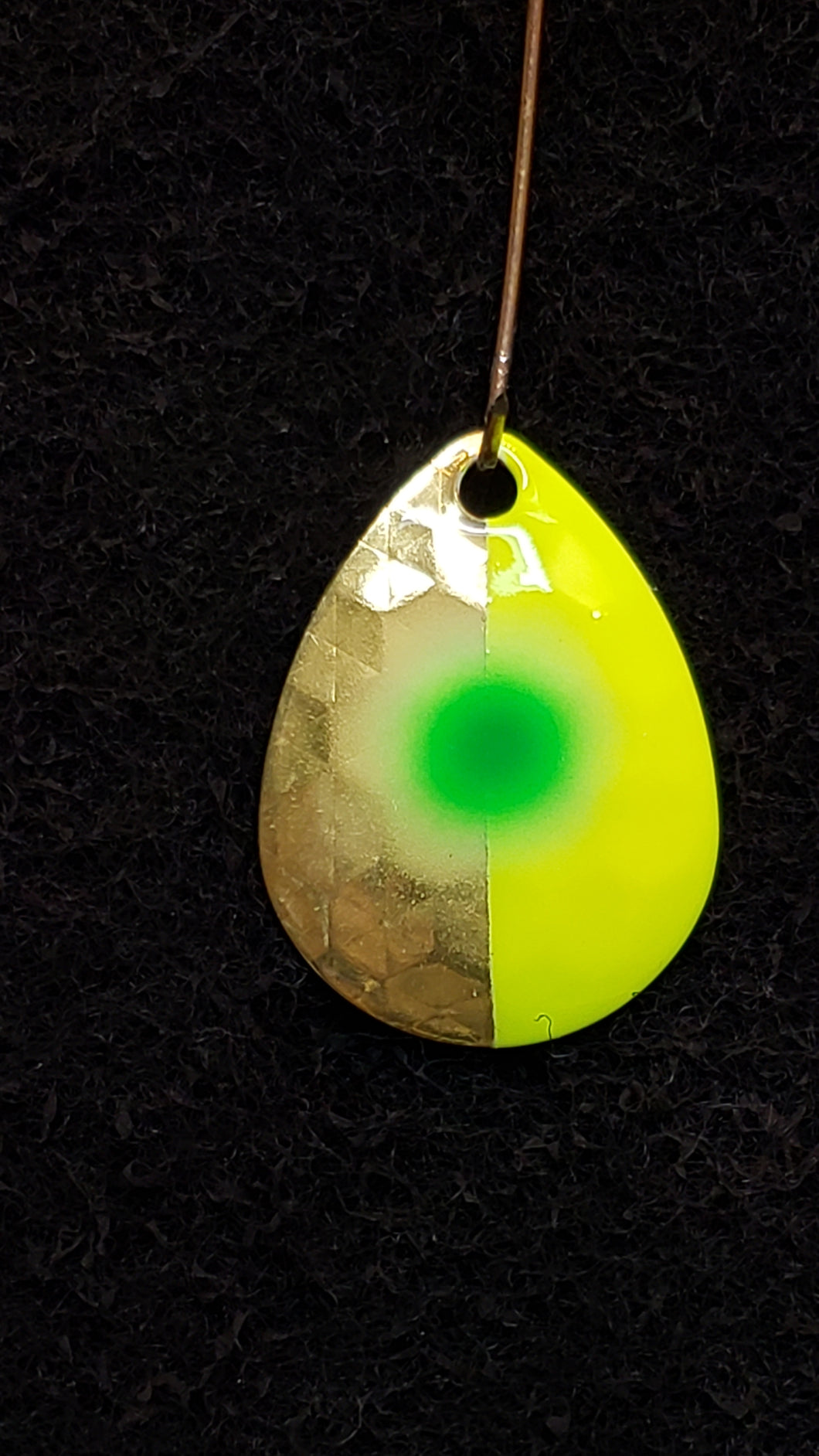 3.5 Colorado, Brass back, 1/2 Chartreuse, Green dot