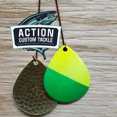 Size 6 Colorado, Brass back, Chartreuse Green sparkle