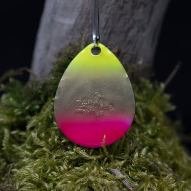 Size 4 Colorado, Brass back, Chartreuse, Brass, Pink tip