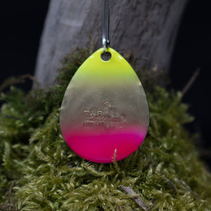 Size 4 Colorado, Brass back, Chartreuse, Brass, Pink tip
