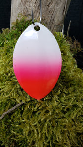 Size 5 Cascade, Brass back, White, Pink Red tip