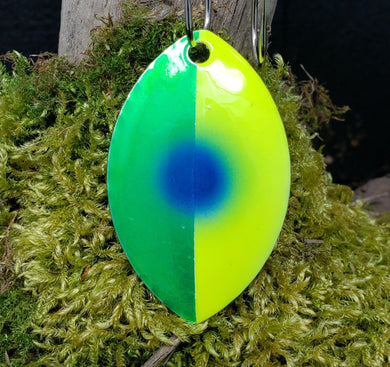 Size 5 Cascade, Emerald back, Emerald | Chartreuse Blue dot