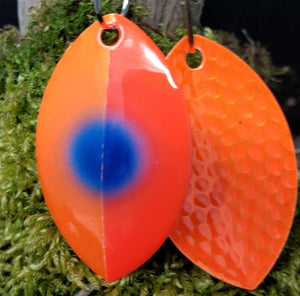 Silver blade series, Size 5 Cascade, Candy Orange back, Candy Orange | Red Blue dot