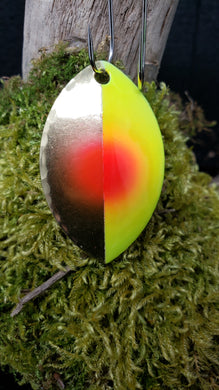 Size 5 Cascade, Brass back, Brass | Chartreuse Red dot