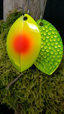 Silver blade series, Size 5 Cascade, Candy Chartreuse back, Candy Chartreuse Chartreuse Red dot