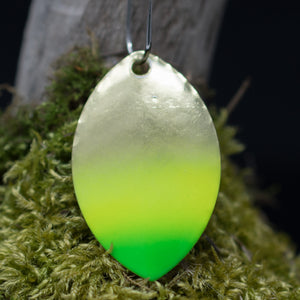 Size 5 Cascade, Brass back, Brass, Chartreuse, Green tip