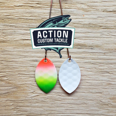 3.5 Cascade, White Back, Rainbow Green tip