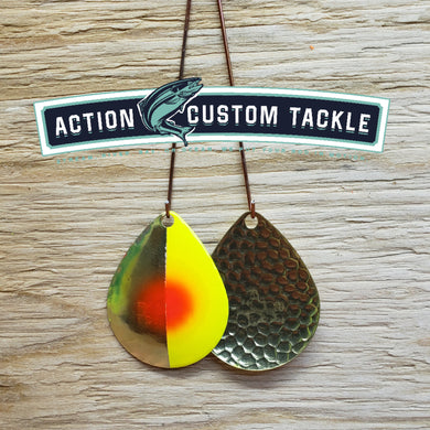 Size 6 Colorado, Brass back, Brass | Chartreuse, Red dot