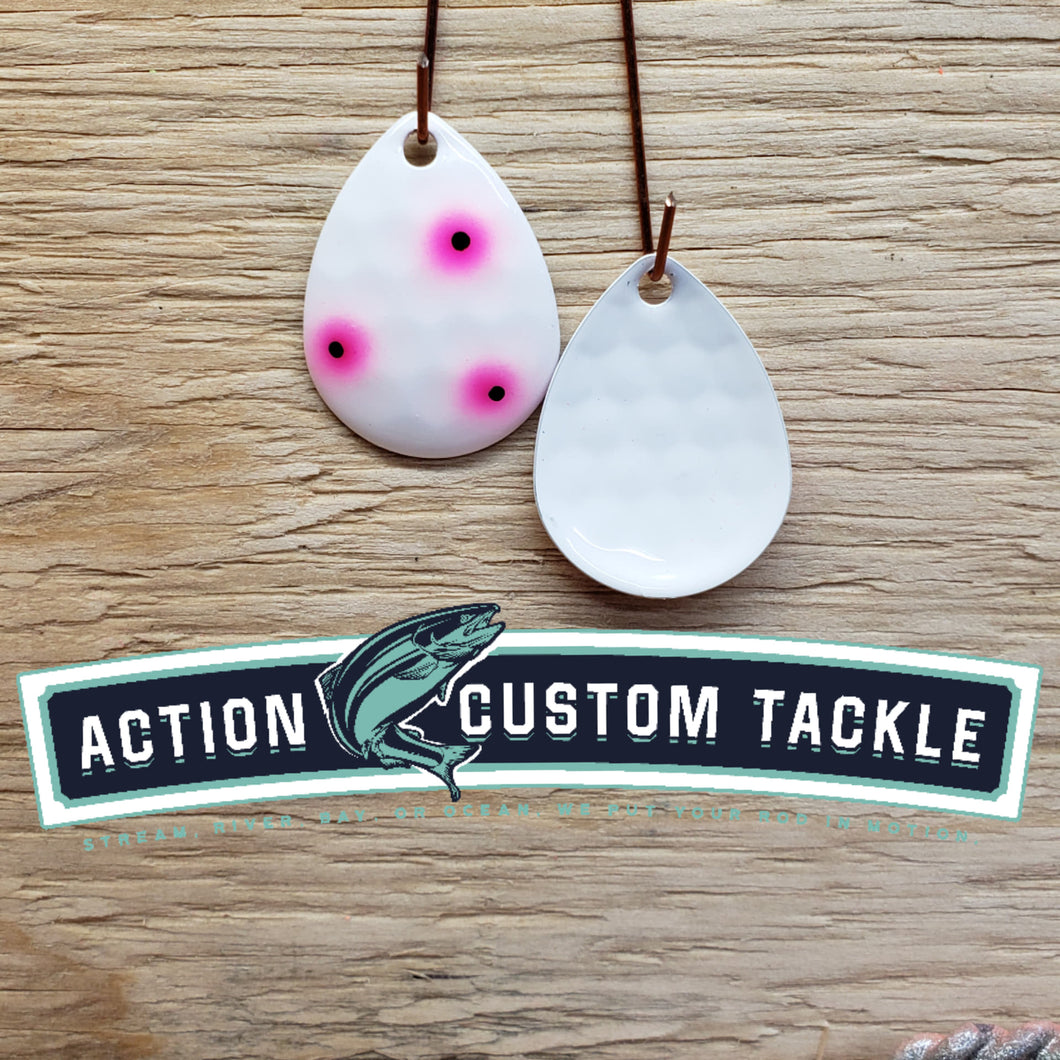 3.5 Colorado, White back, White with Pink dots, black centers