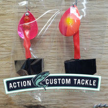 Load image into Gallery viewer, Silver blade series, 3.5 Colorado, Candy Pink back, Candy pink, Red Chartreuse dot