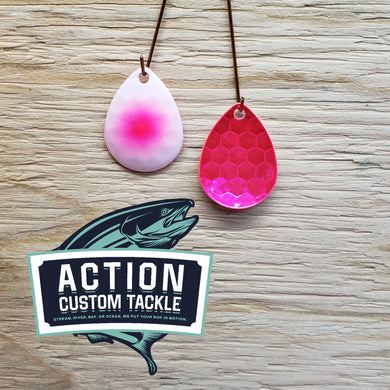 Silver blade series, 3.5 Colorado, Candy Pink back, White Pink dot