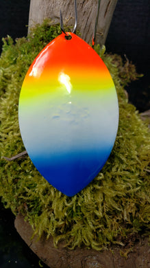 Size 7 Cascade, Brass back, Rainbow Blue tip