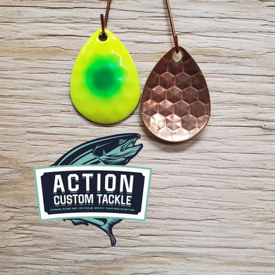 3.5 Colorado, copper back, chartreuse green dot