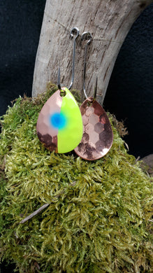 3.5 Colorado, copper back, Copper 1/2 Lime Chartreuse Blue dot