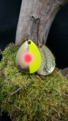 Size 5 Colorado, Brass back, 1/2 Chartreuse, Red dot