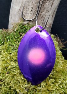 Silver Blade series, Size 5 Cascade, Purple front and back, Pink dot