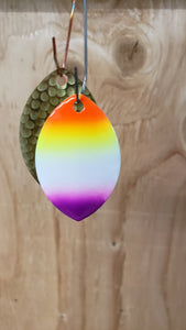 Size 5 Cascade, Brass Back, Rainbow purple tip