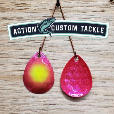 3.5 Colorado, Pink Sparkle back, Lime Dot