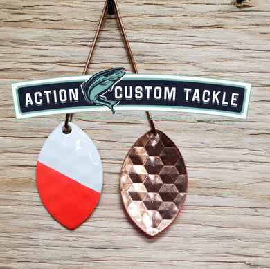 3.5 Cascade, Copper back, 1/2 white, 1/2 Flame red