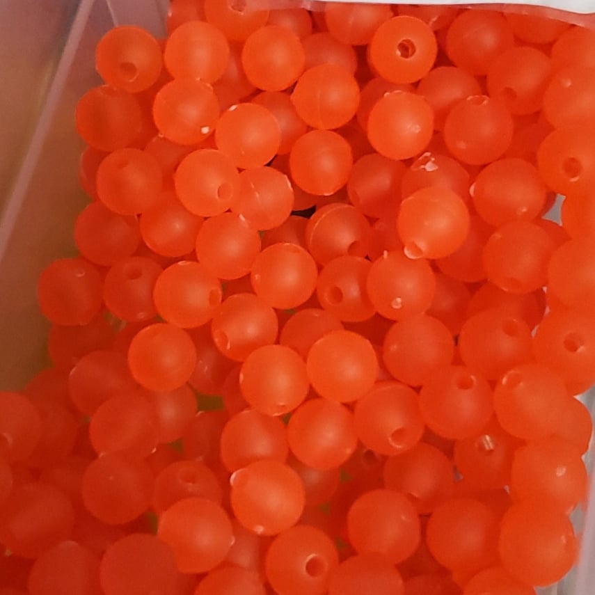 6mm bead, Frost Orange 20 or 60 pack