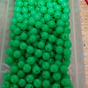 6mm bead, Grasshopper Green, 20 or 60 pack