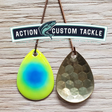 3.5 Colorado brass back, Chartreuse Blue dot