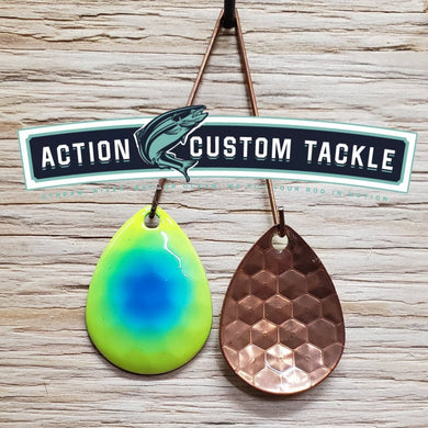 3.5 Colorado copper back, Chartreuse Blue dot