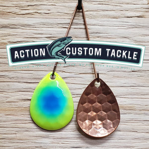3.5 Colorado copper back, Chartreuse Blue dot