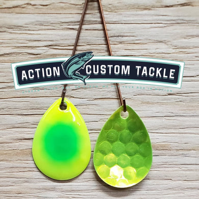 Silver blade series, 3.5 Colorado, Candy Chartreuse back, Chartreuse green dot