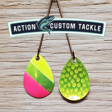 Silver blade series, 3.0 Colorado, Candy Chartreuse back, Chartreuse and Pink tips