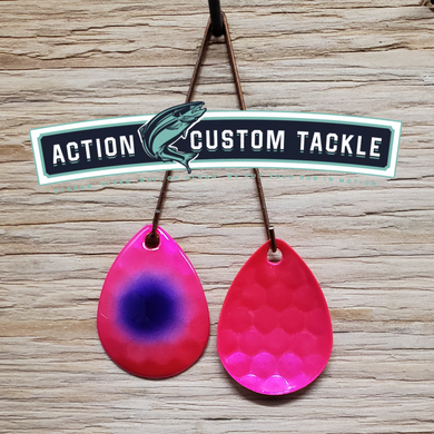 Silver blade series, 3.5 Colorado, Candy Pink back, purple dot