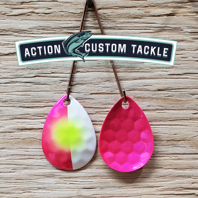 Silver blade series, 3.5 Colorado, Candy Pink back, 1/2 White with Lime dot