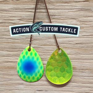 Silver blade series, 3.5 Colorado, Candy Chartreuse back, Argyle chart/blue dot