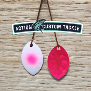 Silver blade series, 3.0 Cascade, Candy Pink back, White pink dot