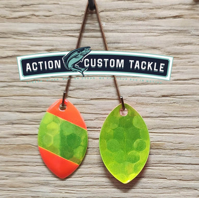 Silver blade series, 3.0 Cascade, Candy Chartreuse back, red tips