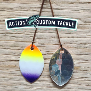 Silver blade series, 3.0 Cascade, Silver back, Purple tip rainbow