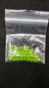 6mm bead, Transparent Green, 20 or 60 pack