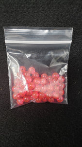 8mm bead, Transparent Pink, 20 or 60 pack