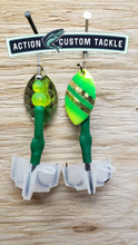 Load image into Gallery viewer, 3.5 Cascade, Brass back, Chartreuse, Green, Dbl Brass stripe