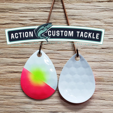 3.5 Colorado, White back, Pink tip Lime chartreuse dot