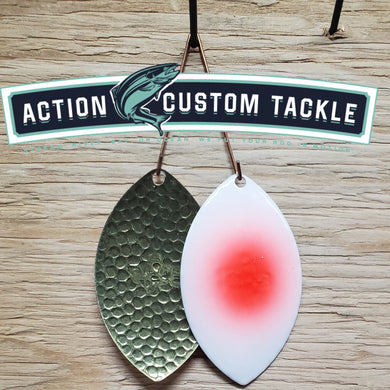 Size 6 Cascade, Brass back, White, Red dot