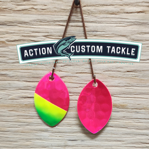 Silver blade series, 3.0 Cascade, Candy Pink back, chartreuse green