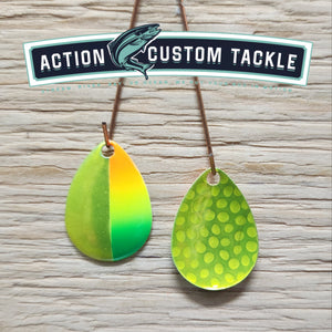 Silver blade series, 3.0 Colorado, Candy Chartreuse back, 1/2 Mex Hat